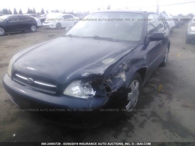 4S3BE635727208455 - 2002 SUBARU LEGACY L BLUE photo 2