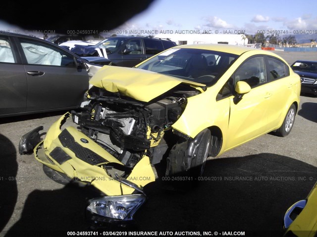 KNADM4A30G6685501 - 2016 KIA RIO LX YELLOW photo 2