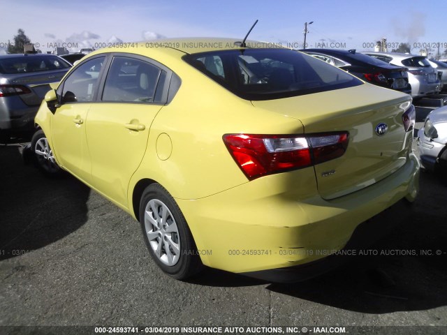 KNADM4A30G6685501 - 2016 KIA RIO LX YELLOW photo 3