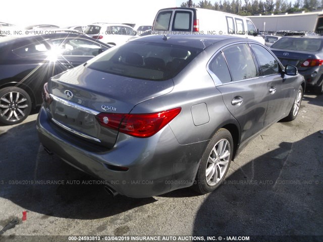 JN1BV7AR2FM401618 - 2015 INFINITI Q50 PREMIUM/SPORT GRAY photo 4