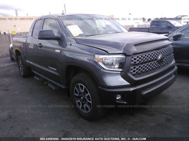 5TFUY5F10JX718096 - 2018 TOYOTA TUNDRA DOUBLE CAB SR/SR5 GRAY photo 1