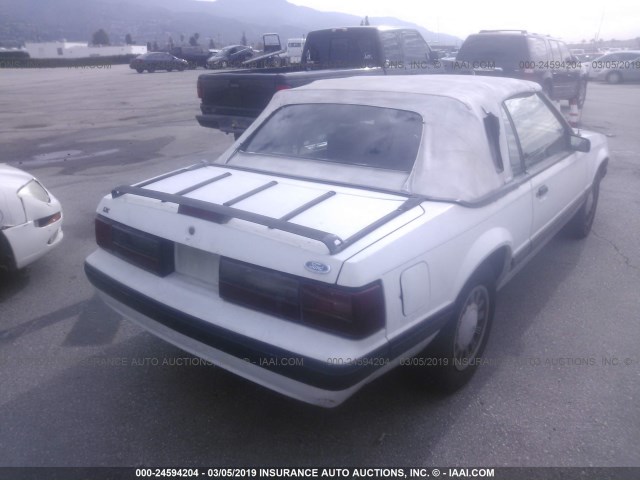 1FABP44A9HF227474 - 1987 FORD MUSTANG LX WHITE photo 4