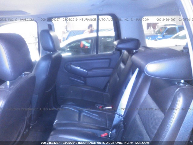 4M2EU47E78UJ02221 - 2008 MERCURY MOUNTAINEER LUXURY BLACK photo 8