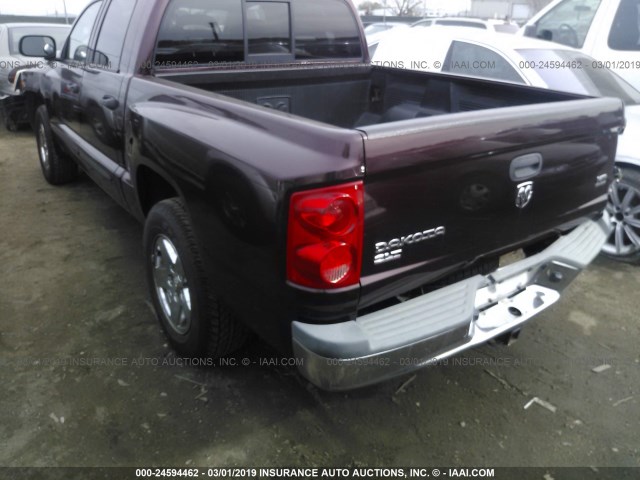 1D7HE48NX5S209680 - 2005 DODGE DAKOTA QUAD SLT BURGUNDY photo 3