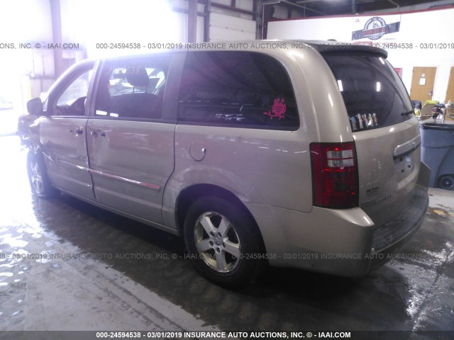 1D8HN54P68B163908 - 2008 DODGE GRAND CARAVAN SXT TAN photo 3