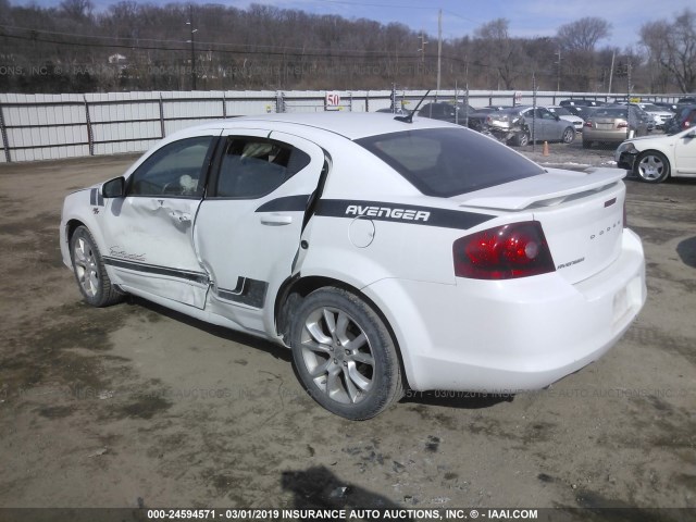 1C3CDZBG4DN590264 - 2013 DODGE AVENGER R/T WHITE photo 3