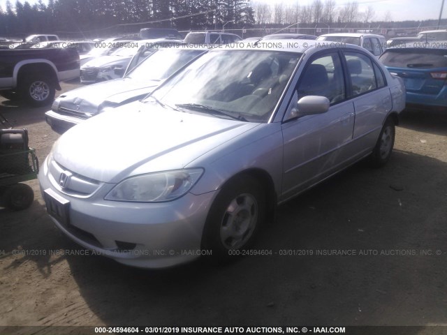 JHMES96604S020726 - 2004 HONDA CIVIC HYBRID Light Blue photo 2