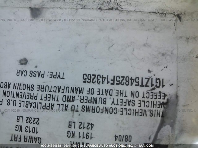 1G1ZT54825F143265 - 2005 CHEVROLET MALIBU LS WHITE photo 9