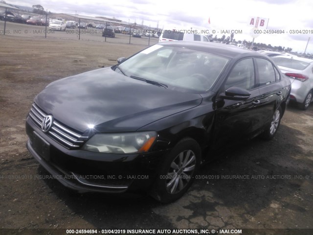 1VWAP7A33CC024794 - 2012 VOLKSWAGEN PASSAT S BLACK photo 2