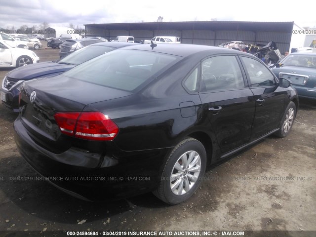 1VWAP7A33CC024794 - 2012 VOLKSWAGEN PASSAT S BLACK photo 4