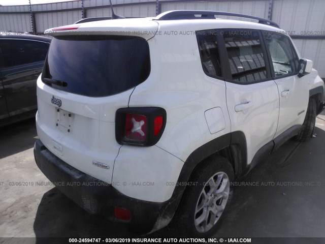 ZACCJABB3JPH67271 - 2018 JEEP RENEGADE LATITUDE WHITE photo 4