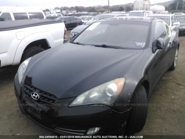 KMHHU6KH5AU007691 - 2010 HYUNDAI GENESIS COUPE 3.8L BLACK photo 2