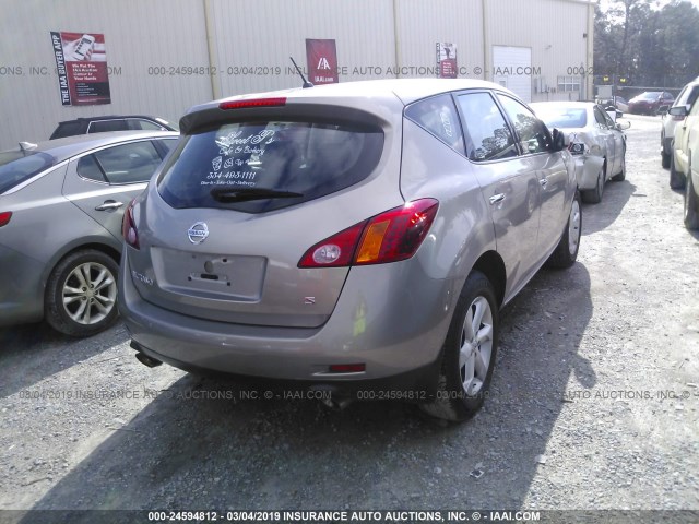 JN8AZ18U19W009456 - 2009 NISSAN MURANO S/SL TAN photo 4