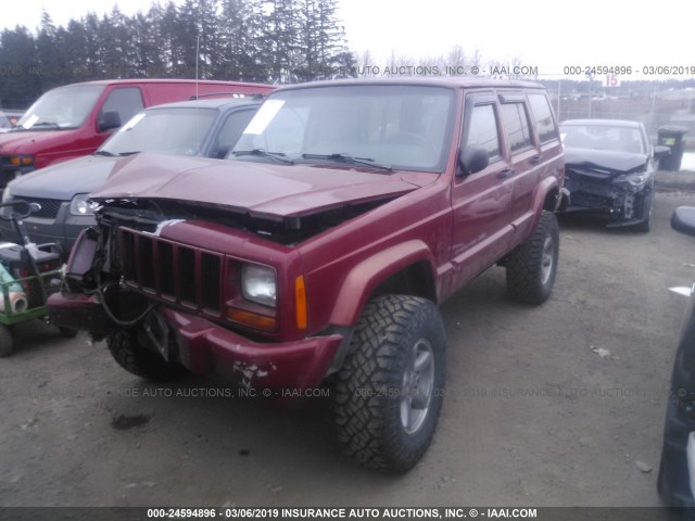 1J4FJ68S3WL255095 - 1998 JEEP CHEROKEE SPORT/CLASSIC წითელი ფოტო 2