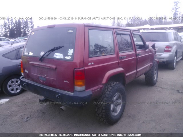 1J4FJ68S3WL255095 - 1998 JEEP CHEROKEE SPORT/CLASSIC წითელი ფოტო 4