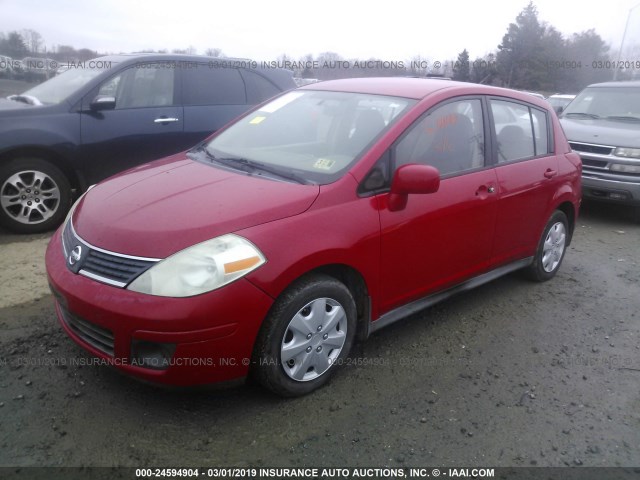 3N1BC13E87L366267 - 2007 NISSAN VERSA S/SL RED photo 2