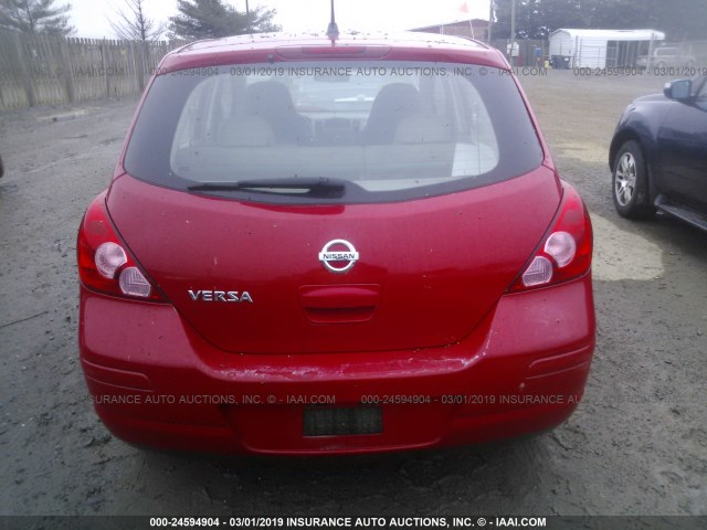 3N1BC13E87L366267 - 2007 NISSAN VERSA S/SL RED photo 6