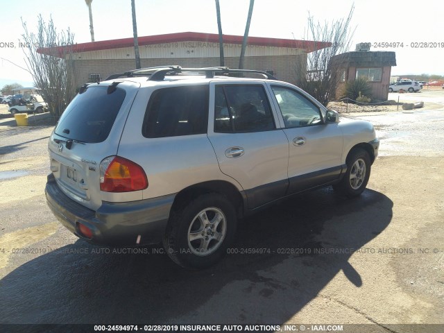 KM8SC13E34U684503 - 2004 HYUNDAI SANTA FE GLS/LX SILVER photo 4