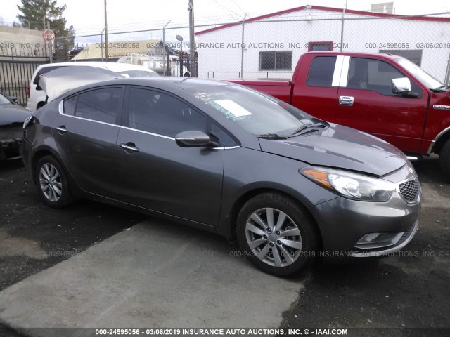 KNAFX4A85E5088200 - 2014 KIA FORTE EX GRAY photo 1