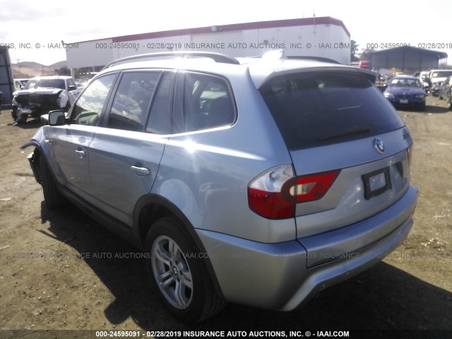 WBXPA93456WG78771 - 2006 BMW X3 3.0I Light Blue photo 3