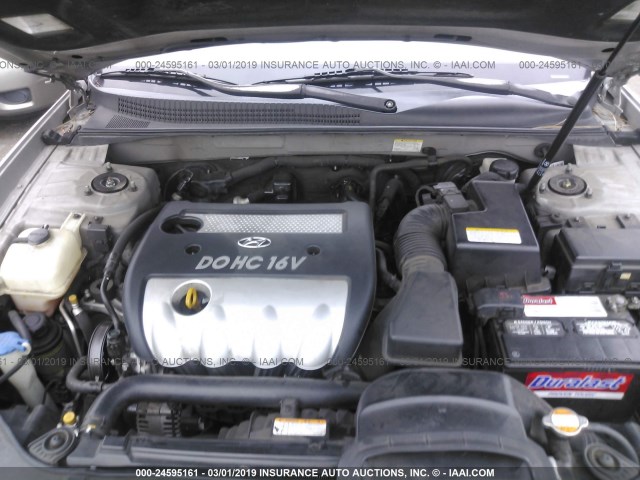 5NPET46C76H097361 - 2006 HYUNDAI SONATA GL SILVER photo 10