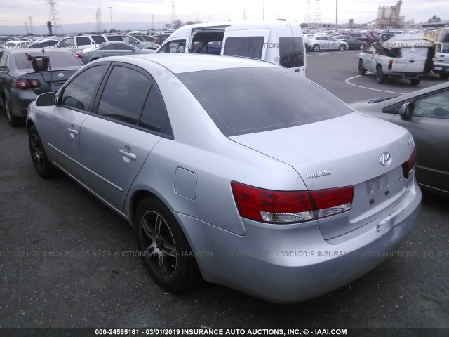 5NPET46C76H097361 - 2006 HYUNDAI SONATA GL SILVER photo 3