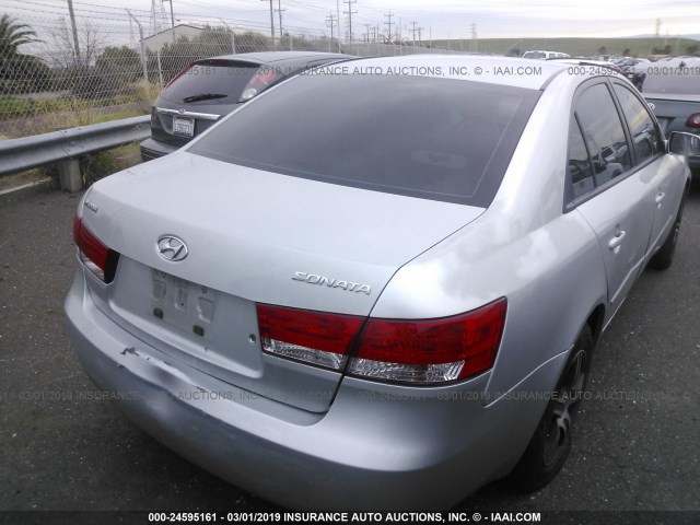 5NPET46C76H097361 - 2006 HYUNDAI SONATA GL SILVER photo 4