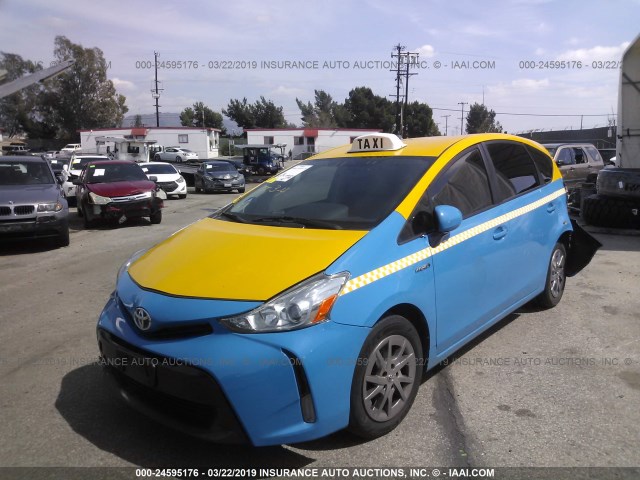 JTDZN3EU4FJ024052 - 2015 TOYOTA PRIUS V BLUE photo 2