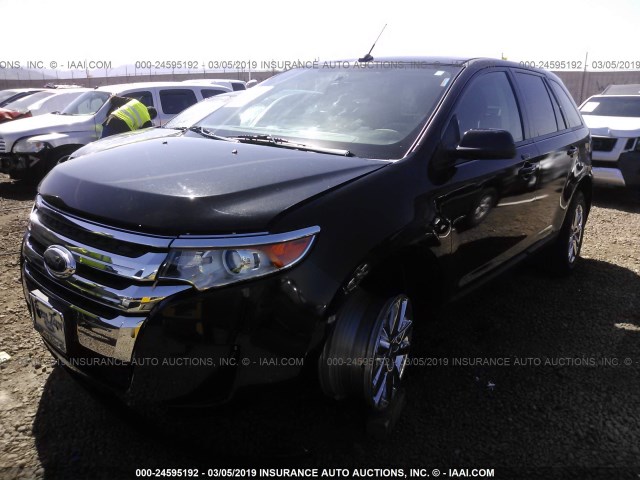 2FMDK3JC3DBC49396 - 2013 FORD EDGE SEL BLACK photo 2