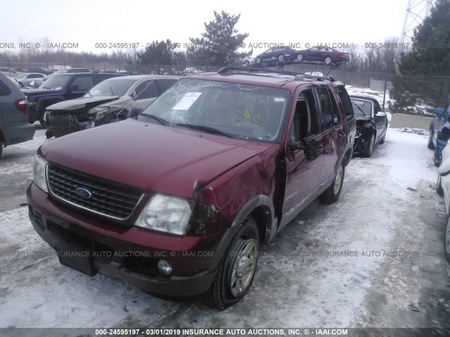 1FMZU73E02UC15476 - 2002 FORD EXPLORER XLT MAROON photo 2