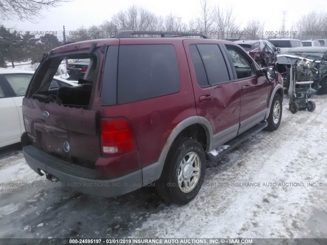 1FMZU73E02UC15476 - 2002 FORD EXPLORER XLT MAROON photo 4