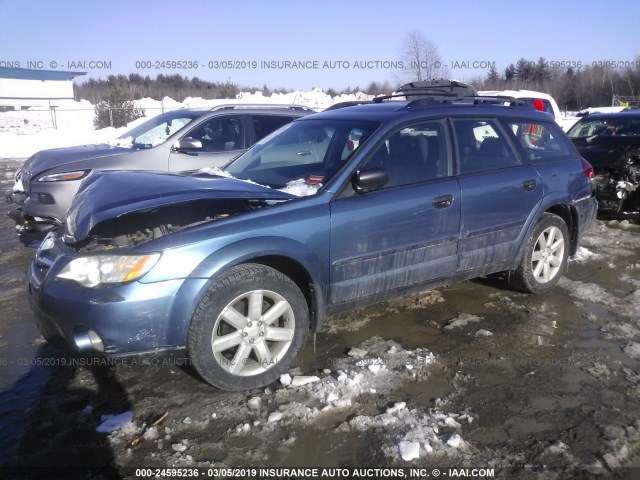 4S4BP61C587335950 - 2008 SUBARU OUTBACK 2.5I BLUE photo 2