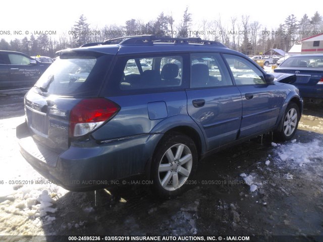 4S4BP61C587335950 - 2008 SUBARU OUTBACK 2.5I BLUE photo 4