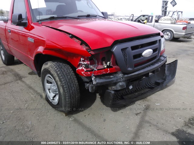 1FTYR10U36PA36590 - 2006 FORD RANGER RED photo 6