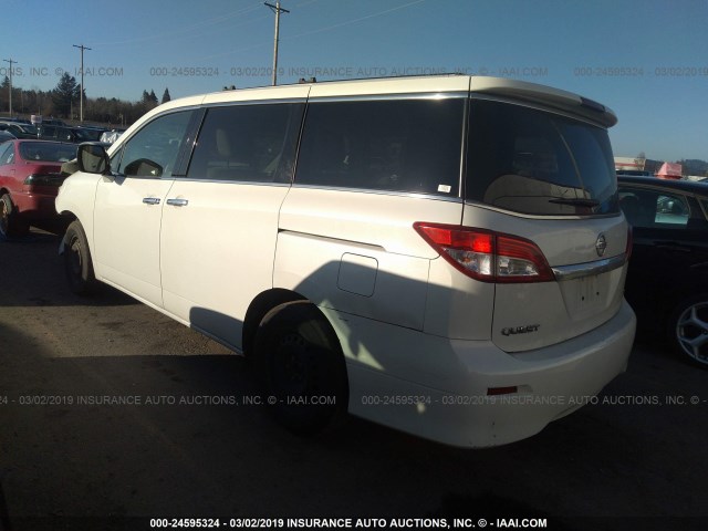 JN8AE2KPXC9031045 - 2012 NISSAN QUEST S/SV/SL/LE WHITE photo 3