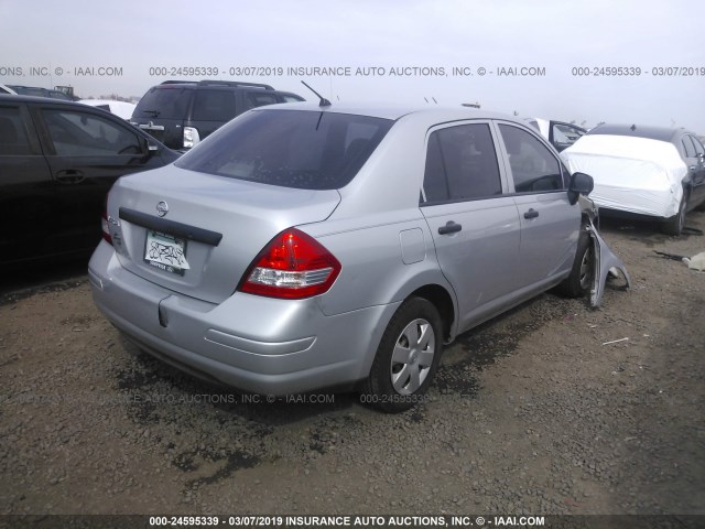 3N1CC1AP3AL382151 - 2010 NISSAN VERSA S/SL SILVER photo 4