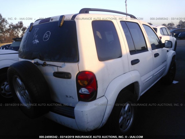 1J4GK58K12W110285 - 2002 JEEP LIBERTY LIMITED WHITE photo 4