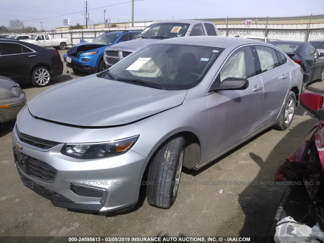 1G1ZB5STXHF201217 - 2017 CHEVROLET MALIBU LS SILVER photo 2