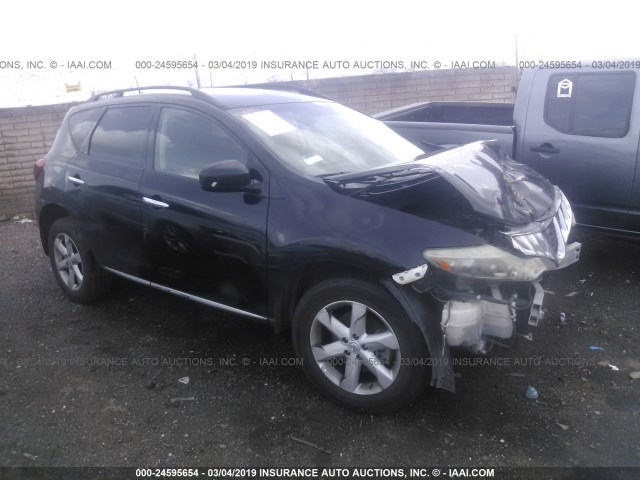 JN8AZ18U99W015327 - 2009 NISSAN MURANO S/SL BLACK photo 1