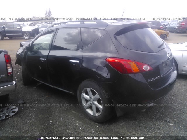 JN8AZ18U99W015327 - 2009 NISSAN MURANO S/SL BLACK photo 3