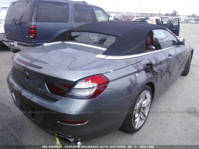 WBALZ3C51CDL71240 - 2012 BMW 650 I GRAY photo 4