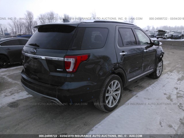 1FM5K8F82GGB27664 - 2016 FORD EXPLORER LIMITED GREEN photo 4