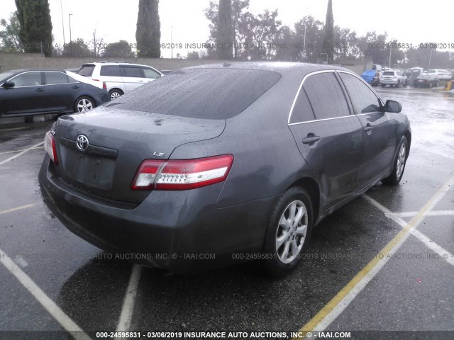 4T1BF3EK5BU767658 - 2011 TOYOTA CAMRY SE/LE/XLE GRAY photo 4