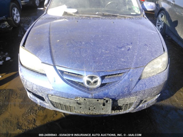 JM1BK324681874444 - 2008 MAZDA 3 S BLUE photo 6