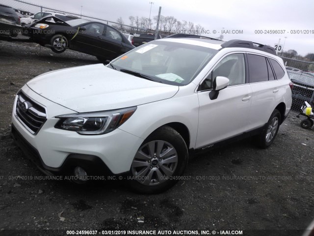 4S4BSAHC7K3218764 - 2019 SUBARU OUTBACK 2.5I PREMIUM WHITE photo 2