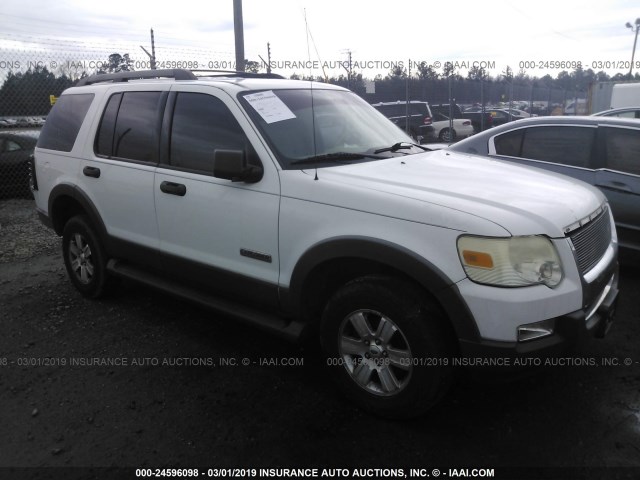 1FMEU63E76UB36076 - 2006 FORD EXPLORER XLT WHITE photo 1