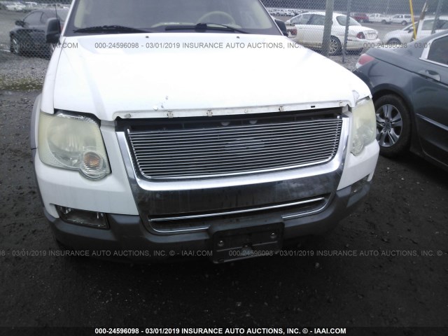 1FMEU63E76UB36076 - 2006 FORD EXPLORER XLT WHITE photo 6