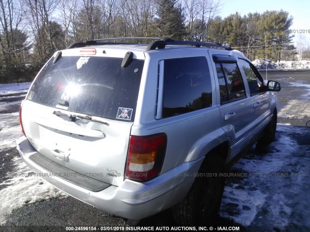 1J8GW68J04C153679 - 2004 JEEP GRAND CHEROKEE OVERLAND SILVER photo 4