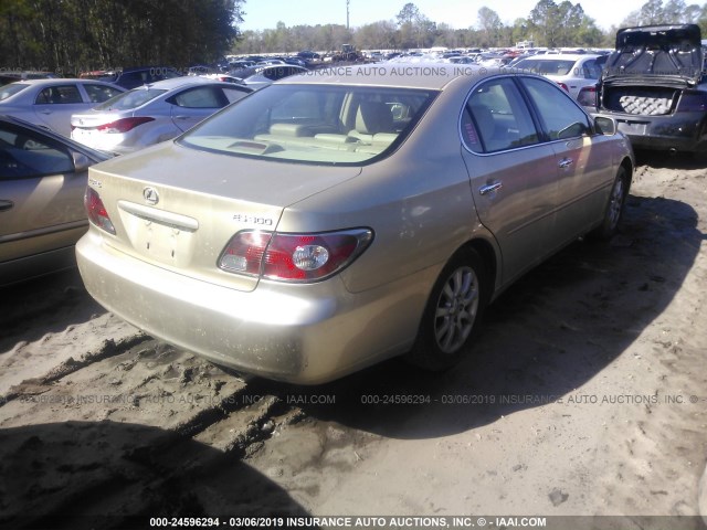 JTHBF30G630112018 - 2003 LEXUS ES 300 GOLD photo 4