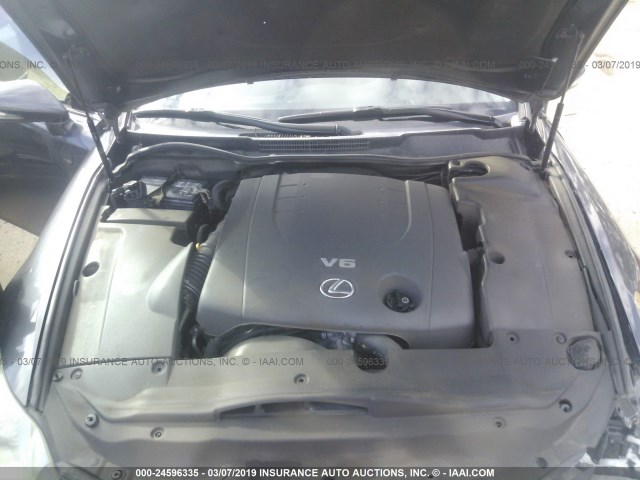 JTHBK262192084224 - 2009 LEXUS IS 250 GRAY photo 10